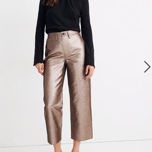 Madewell Metallic Slim Emmett Wide-leg Crop